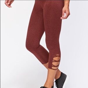 Threads 4 Thought Monica crop criss cross leggings L NEW